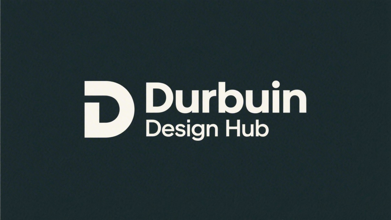 Minimalistic Dublin Design Hub wordmark logo in clean sans-serif lettering with a simple rectangular mark, designed for clear reproduction and easy recognition.